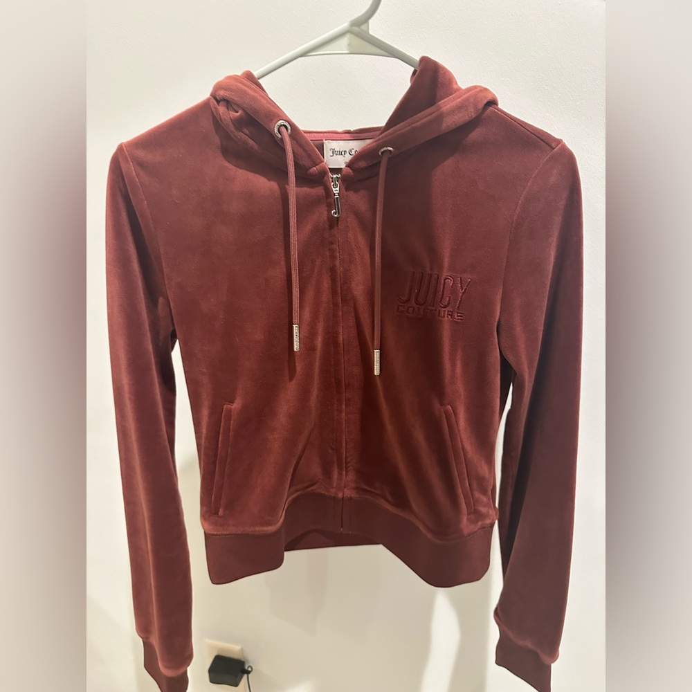 Juicy Couture Tracksuit Sweatshirt top burgundy hoodie